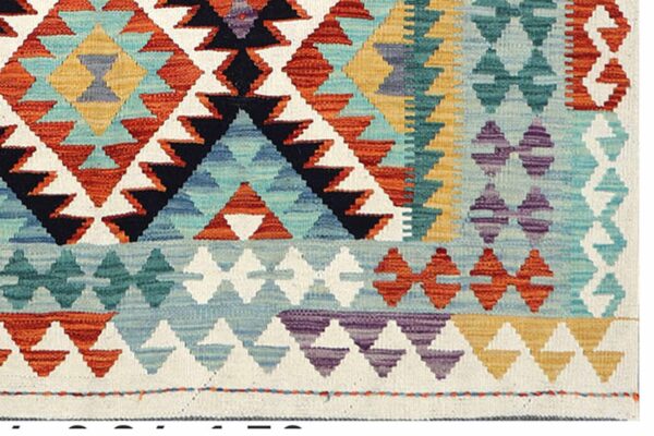 Afghan Kilim 206cm x 151cm / 6ft 9in x 5ft - Image 3